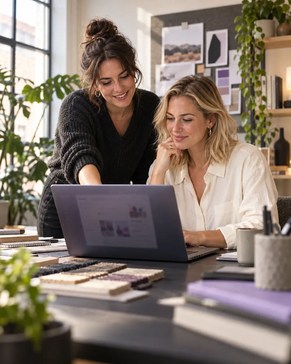 Deux entrepreneuses travaillent ensemble