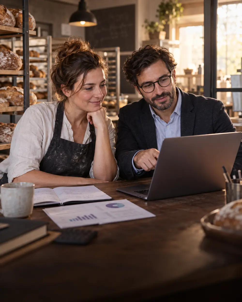Une entrepreneuse et son comptable travaillent ensemble
